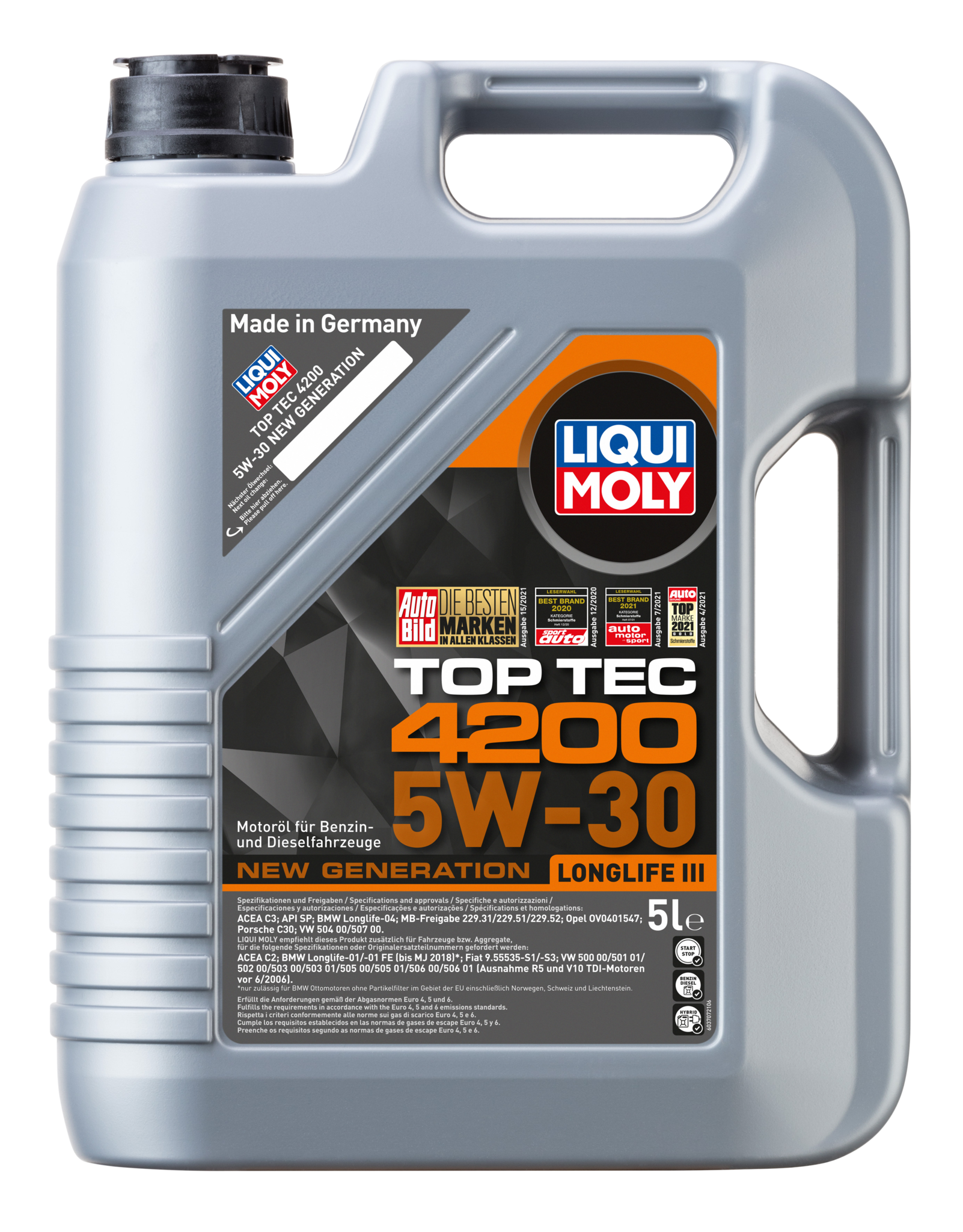 Моторное масло Liqui Moly Top Tec 4200 5W30 hc-синтетическое 5л