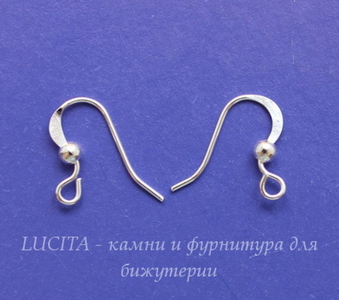 Швензы - крючки плоские с шариком (цвет - серебро), 5 пар