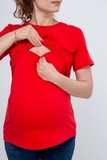 Футболка для беременных и кормящих 09685 красный