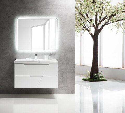 BelBagno Vittoria VITTORIA-1000-2C-SO-BL Тумба под раковину подвесная, 100x45, цвет: белый