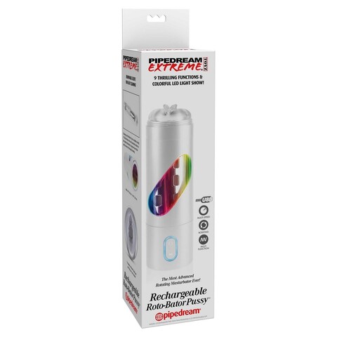 Мастурбатор-ротатор вагина с подсветкой Pipedream Extreme Toyz Rechargeable Roto-Bator Pussy