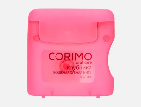 Corimo Зубная нить Ультраплоская вощеная Клубничная 50м (Китай)