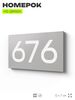 Номер на дверь 676, табличка на дверь для офиса, квартиры, кабинета, аудитории, склада, серая 120х70 мм, Айдентика Технолоджи