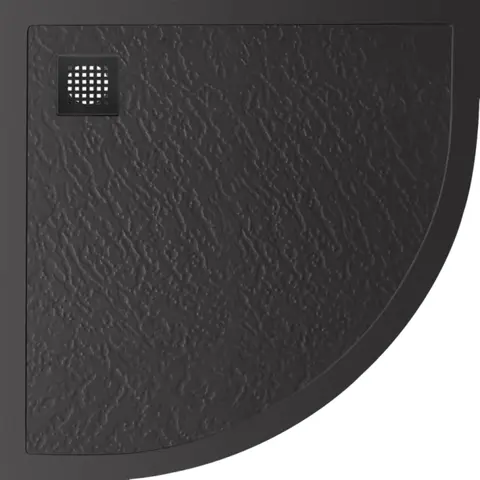 BelBagno TRAY-MR-UNO-R-90-550-35-NERO-NO Поддон из искусственного мрамора в комплекте с сифоном с чёрной матовой декоративной накладкой, чёрный