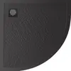 BelBagno TRAY-MR-UNO-R-90-550-35-NERO-NO Поддон из искусственного мрамора в комплекте с сифоном с чёрной матовой декоративной накладкой, чёрный