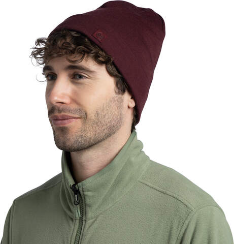 Картинка шапка-бини Buff Hat Wool Heavyweight Solid Garnet - 2