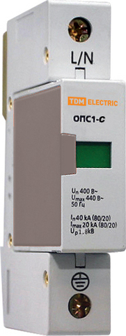 Разрядник ОПС1-C 1Р In=20kA Un=400B Im=40kA TDM