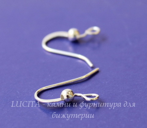 Швензы - крючки плоские с шариком (цвет - серебро), 5 пар