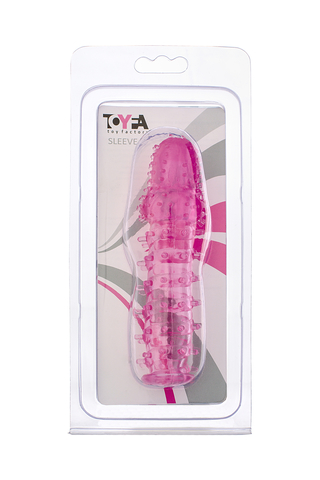 Насадка на пенис с ворсинками TOYFA Basic, TPE, розовый, 13,5 см