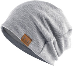 Шапка длинная с подкладкой Skully Loose Knitted Hat light grey - 2
