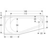 Geberit Renova 657260000 Ванна пятиугольная, 160x75