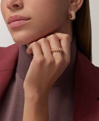 Кольцо CLASH в стиле CARTIER с шипам и розовыми агатами