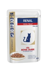 Royal Canin Renal для кошек, паучи с говядиной 85 г кусочки в соусе (Австрия)