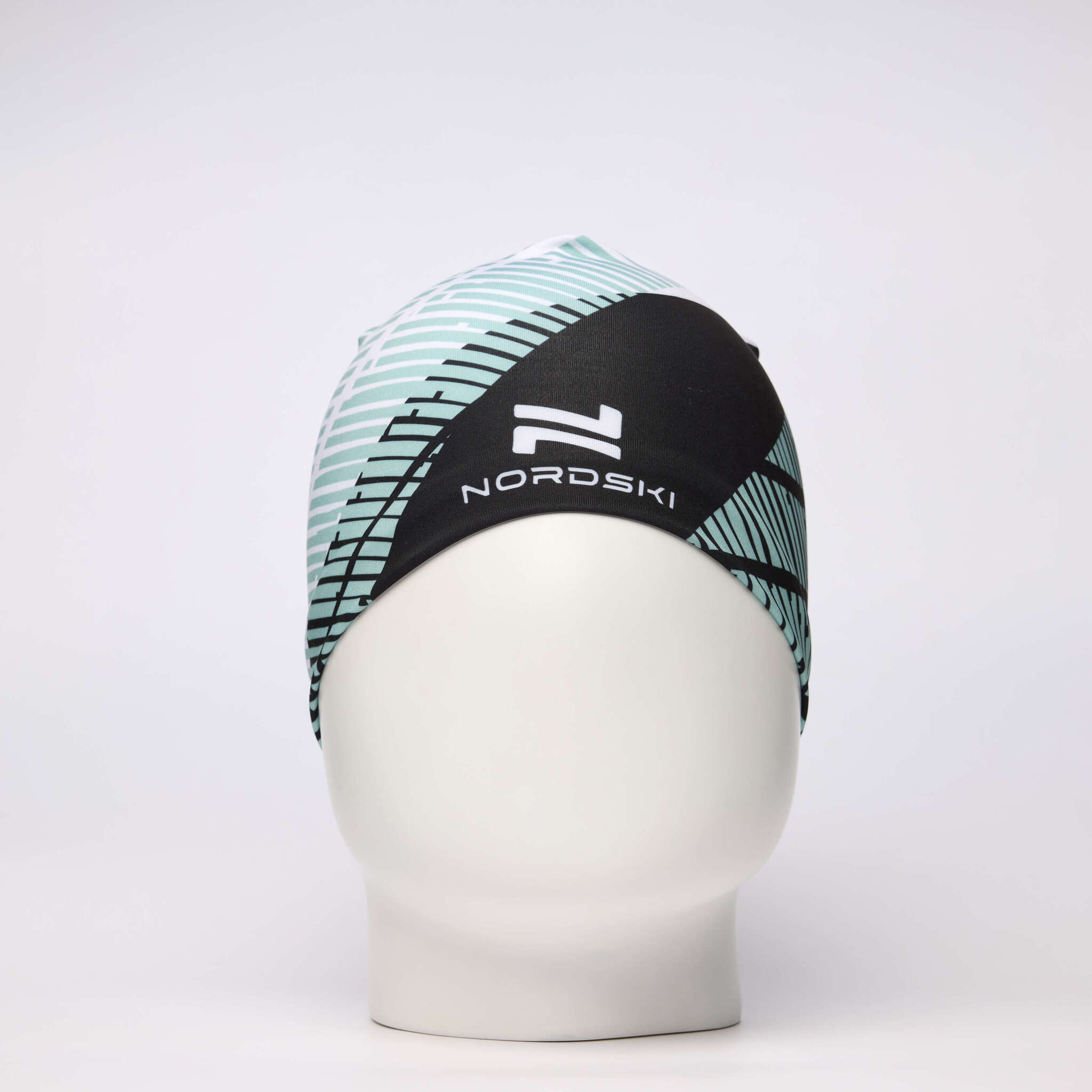 Гоночная шапка подростковая Nordski Jr Heat black-ice mint - 3