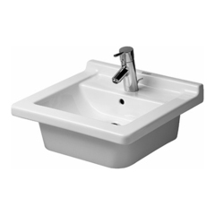 Duravit Starck 3 303480000 Раковина с перел., с 1 отв. под смес., глазуровка снизу, 480x465мм, цвет: Белый фото