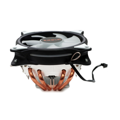 Кулер для CPU ТЕСЛА (TESLA) 1040RGB, 1х120мм, 3-pin, Al+Cu, серебристый-черный-белый/RGB, 1600rpm, 51.3CFM, 25.1дБ, 4-PIPE(прямой контакт), TDP 155Вт, INTEL 1700/1200/115x/775/1366, AMD AM5/AM4/AM3(+)/AM2(+)/FM2(+)/FM1/754/940/939 (TSL-1040-RGB)