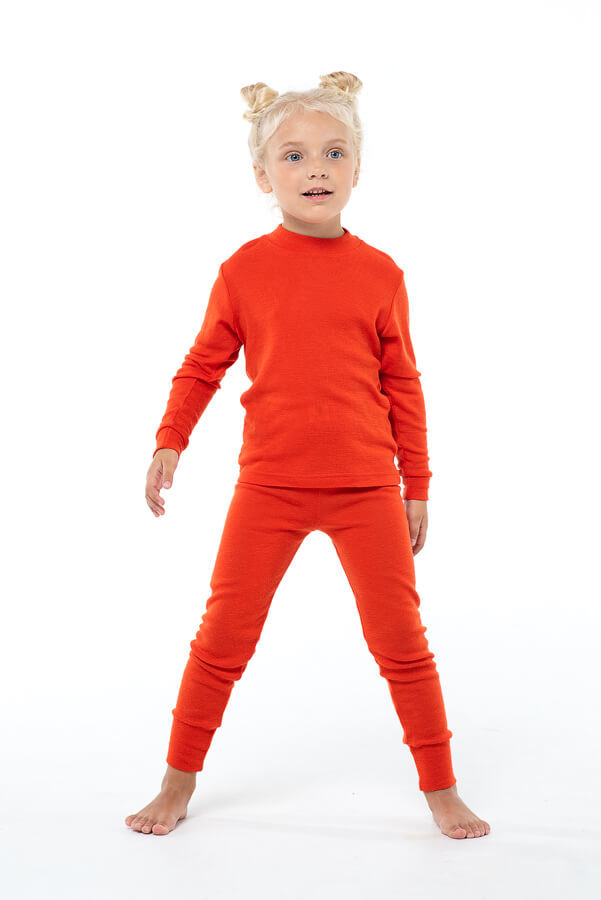 Janus Prince or Princess Wool комплект термобелья детский апельсиновый - 2