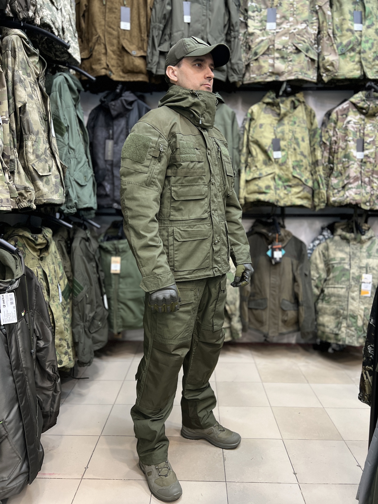 Костюм тактический Rescuer Олива (RipStop, MOLLE, демисезон)