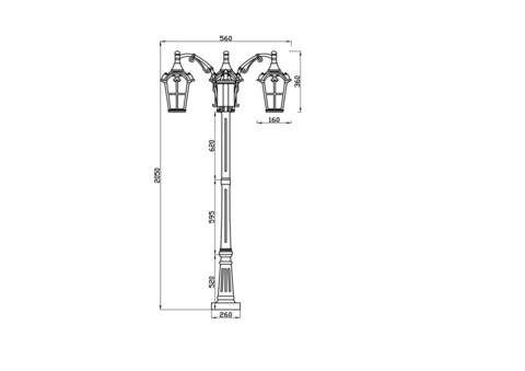Садово-парковый светильник Outdoor O413FL-03BZ