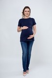 Футболка для беременных и кормящих 09685 синий