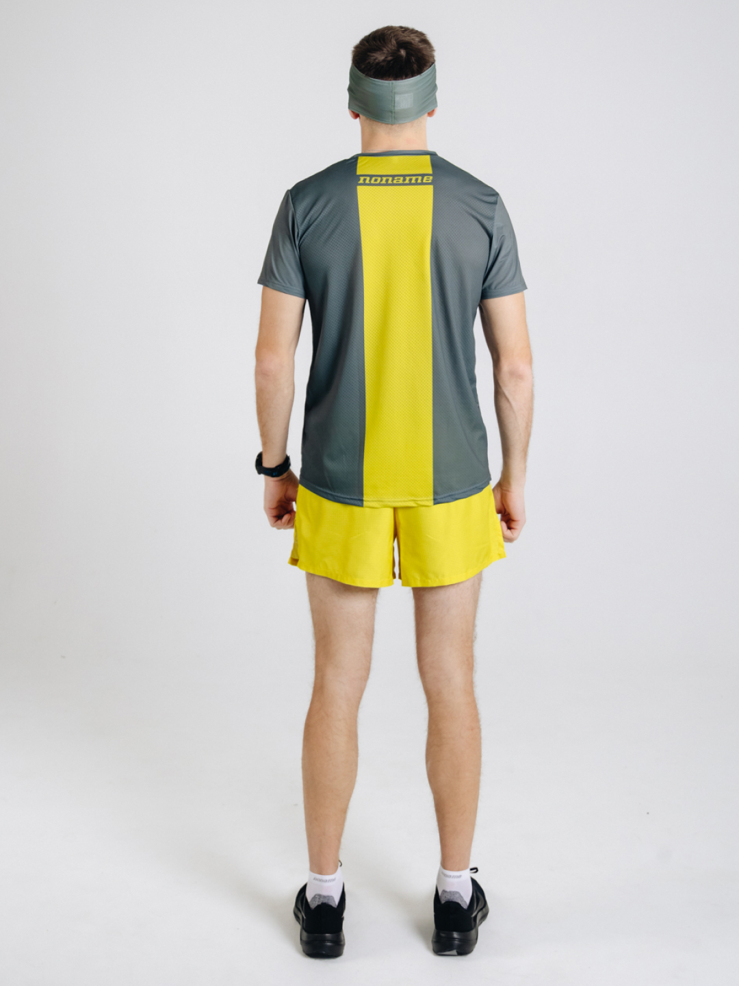 Спортивная тренировочная футболка Noname Miler T-Shirt SS 25 UX grey-yellow - 8