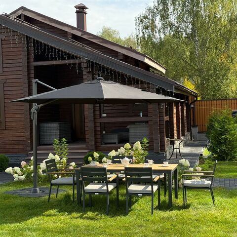 Зонт ROYAL FAMILY SKY BLACK круглый в комплекте с базой