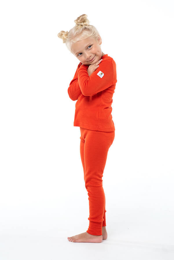 Janus Prince or Princess Wool комплект термобелья детский апельсиновый - 3