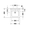 Duravit Starck 3 303480000 Раковина с перел., с 1 отв. под смес., глазуровка снизу, 480x465мм, цвет: Белый