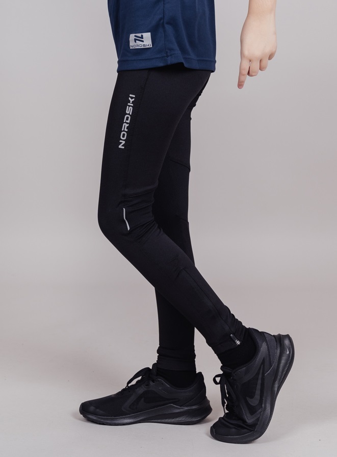 Nordski Jr Premium тайтсы для бега детские Black - 2