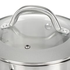 Ковш нерж, 2 л, крышка стекло, ручка нержавеющая сталь, индукц, Daniks, Перл, GS-01205-16S