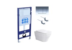 Aquatek Амадео SET AQUATEK АМАДЕО-010 4В1 Инсталляция с унитазом и клавишей, цвет: белый фото