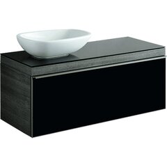 Geberit Citterio 500.561.JJ.1 Тумба для раковины 118.4x54.3x50.4см, черный / глянцевое стекло, темный дуб / меламин, структура дерева фото