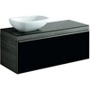 Geberit Citterio 500.561.JJ.1 Тумба для раковины 118.4x54.3x50.4см, черный / глянцевое стекло, темный дуб / меламин, структура дерева