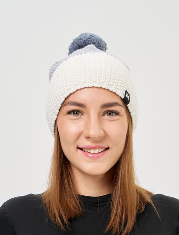 Лыжная шапка c шерстью Nordski Frosty grey-white