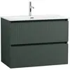 BelBagno UNO-MINI-800-2C-SO-VO База под раковину подвесная с фрезерованными ручками по всей длине фасада с двумя выкат. ящ., Еловый Мат., 800x395x608