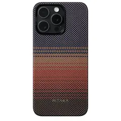 Чехол из арамидного волокна с поддержкой MagSafe PITAKA Fusion Weaving MagEZ Case 5 для iPhone 15 Pro Max, Sunset (Закат)