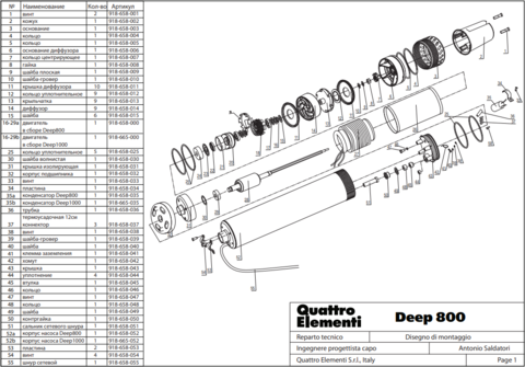 Кольцо уплотнительное QUATTRO ELEMENTI Deep 800 (918-658-012)