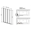 Radaway Eos 205401-101 Шторка на борт ванны складная 86х152 см
