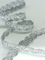 Тесьма декоративная люрекс, ш. 1,2 см, серебро