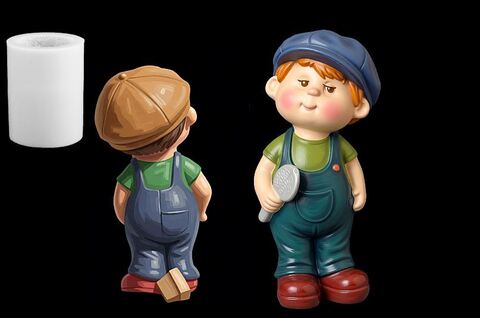 Силиконовый молд Мальчик в песочнице. 3 D