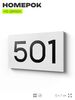 Номер на дверь 501, табличка на дверь для офиса, квартиры, кабинета, аудитории, склада, белая 120х70 мм, Айдентика Технолоджи