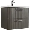 BelBagno DUE-600-2C-SO-GM-P DUE База под раковину подвесная с двумя выкатными ящиками, Оружейная сталь, 600x422x500