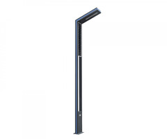 09201-F(220V/Solar),16(05) Светильник уличный Миле серый 220V w21*8 h300 Led Philips 30W (4000K) c пультом ДУ, Декоративная подсветка синяя. С двойным питанием: от солнца и от 220V. ТМ Kink Light