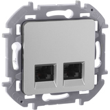 Розетка компьютерная двойная RJ45 категория 6 UTP - Legrand Inspiria - алюминий — фото 3