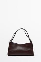 Massimo Dutti Сумка через плечо из кожи наппа, бургунди