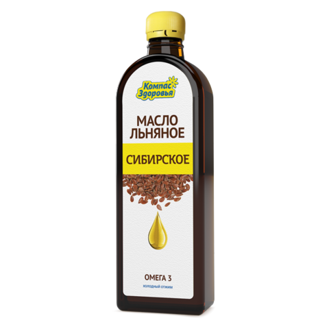 Масло льняное Сибирское 500 мл (Компас здоровья)