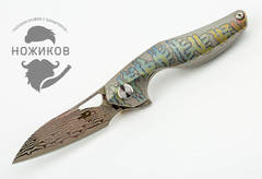 Фото Складной нож Bestech The Reticulan BT1810K, сталь Damascus, рукоять титан