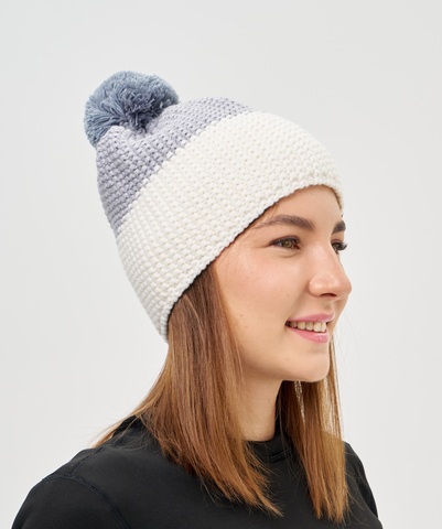 Лыжная шапка c шерстью Nordski Frosty grey-white