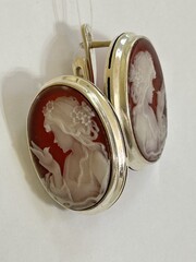 Камея Б (серьги  из серебра)