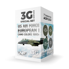 Набор красок AK interactive US Air Force European I Camo Colors 1980s Set 3G, 4 краски